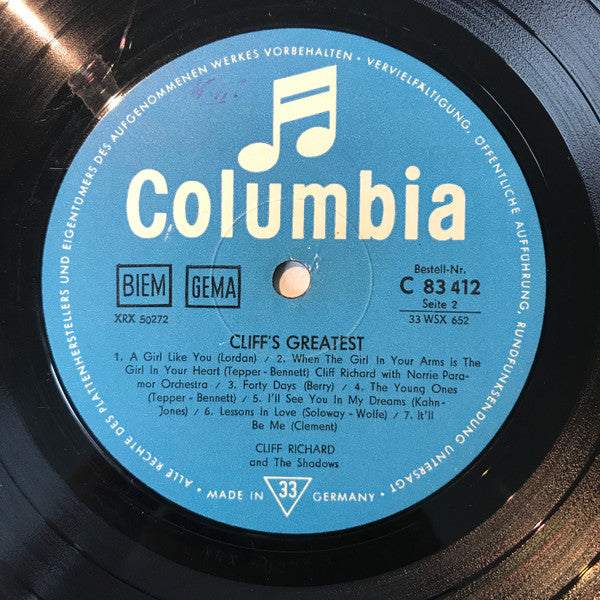 Cliff Richard : Cliff's Greatest (LP, Comp, Mono)