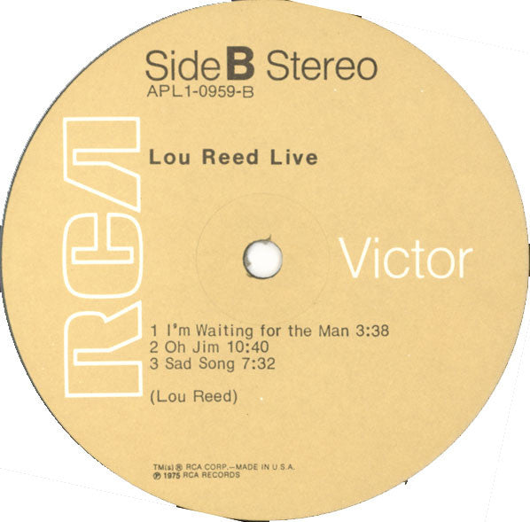 Lou Reed : Lou Reed Live (LP, Album, RE)