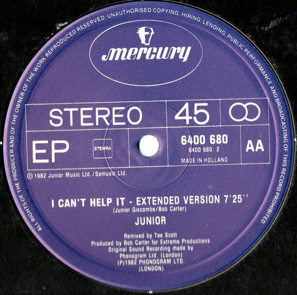 Junior (2) : Let Me Know / I Can't Help It (12")