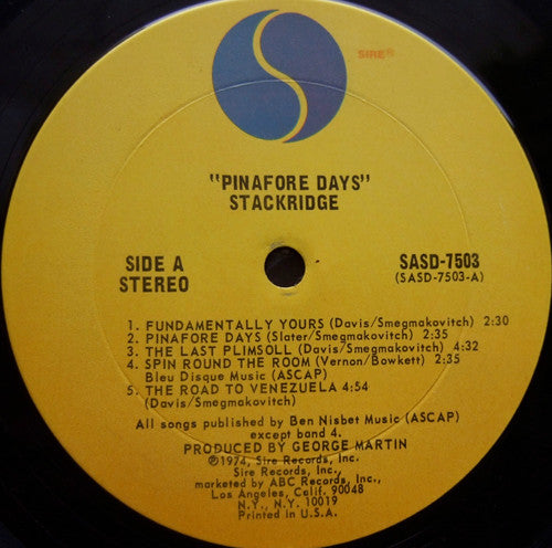 Stackridge : Pinafore Days (LP, Album, Gat)