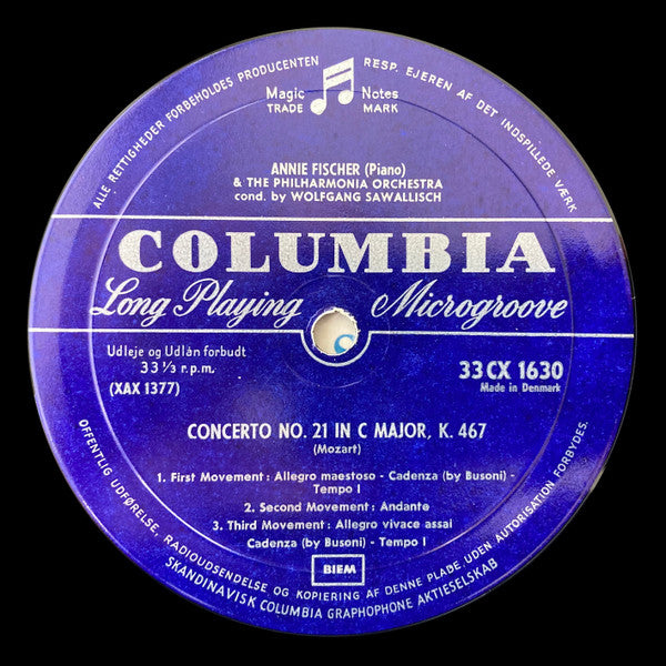 Wolfgang Amadeus Mozart - Annie Fischer : Piano Concertos - C Major K.467; E Flat K.482 (LP, Mono)