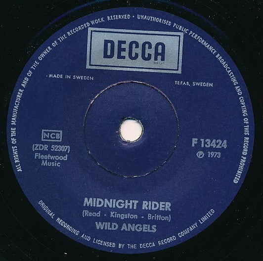 Wild Angels : I Fought The Law (7", Single, Sol)