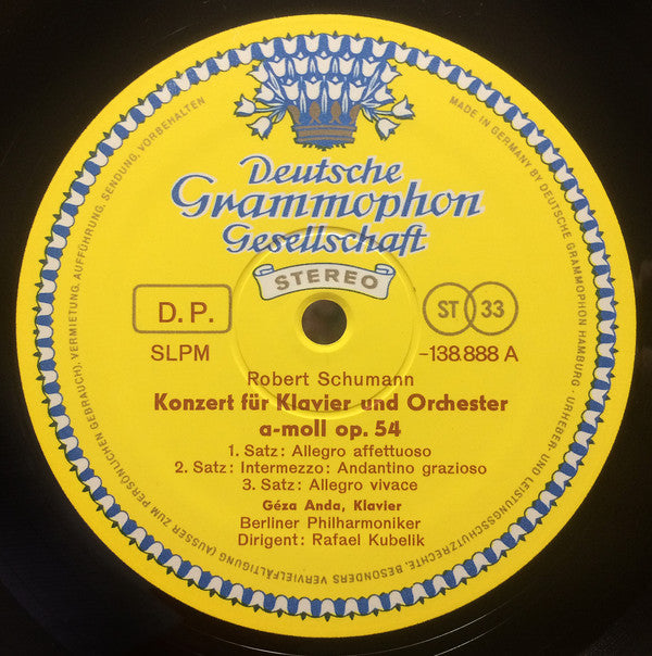 Robert Schumann · Edvard Grieg – Géza Anda · Rafael Kubelik, Berliner Philharmoniker : Klavierkonzerte In a-moll = Piano Concertos In A minor (LP, RP)