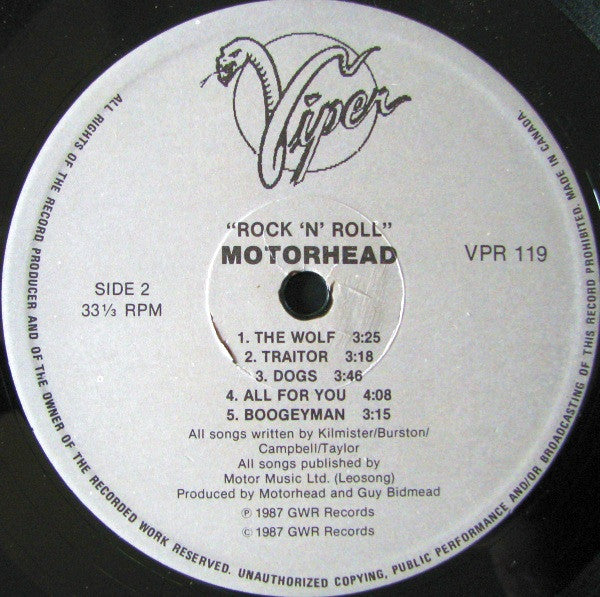 Motörhead : Rock 'N' Roll (LP, Album)