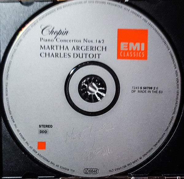Frédéric Chopin, Martha Argerich, Charles Dutoit, Orchestre Symphonique de Montréal : Piano Concertos Nos. 1 & 2 (CD, Album)