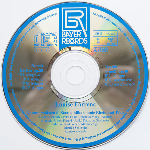 Louise Farrenc : Nonett Es-Dur Op.38 • Sextett C-Moll Op.40 (CD, Album)