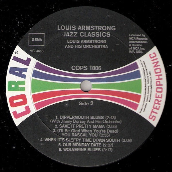 Louis Armstrong : Jazz Classics (LP, Comp, RE, Mil)
