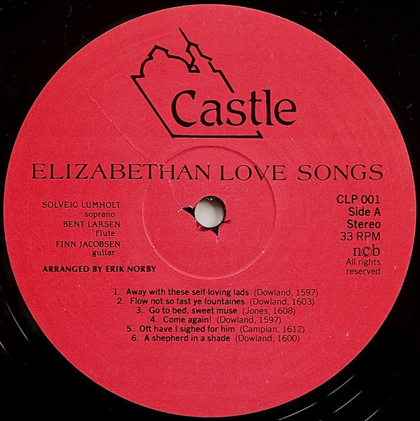 Solveig Lumholt, Bent Larsen, Finn Jacobsen (3) : Elizabethan Love Songs (LP, Album)