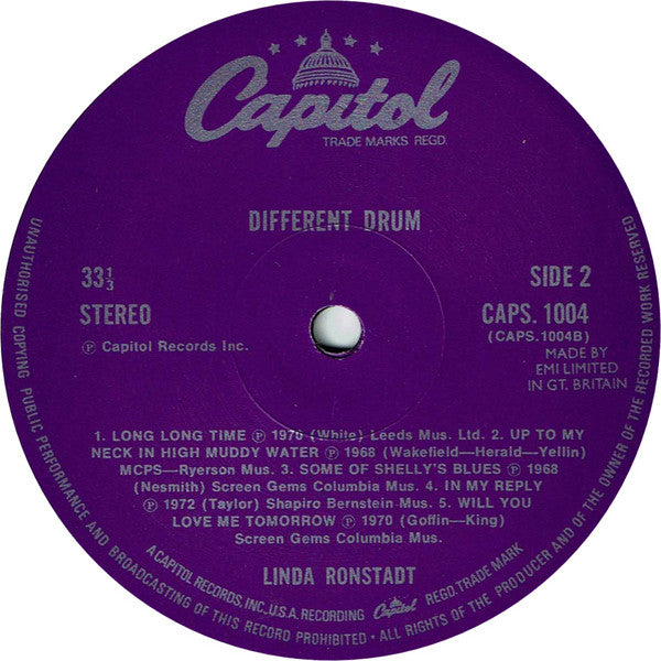Linda Ronstadt : Different Drum (LP, Comp, RE)
