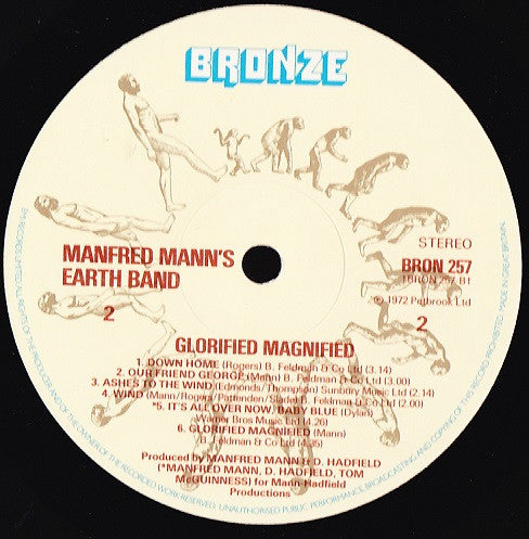 Manfred Mann's Earth Band : Glorified Magnified (LP, Album, RE)