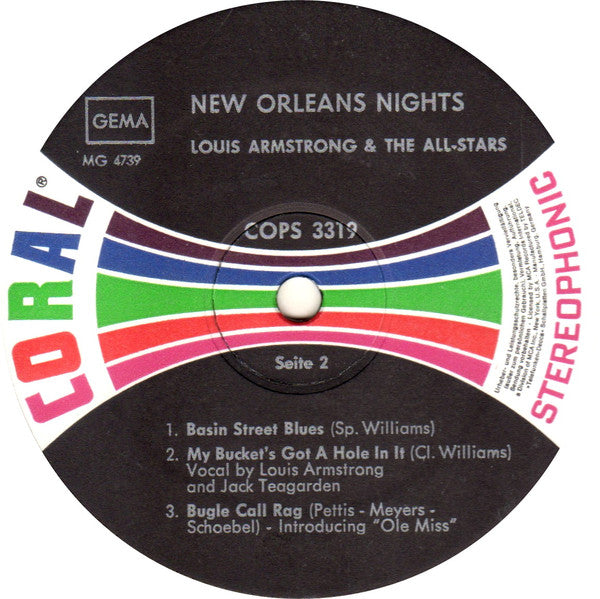 Louis Armstrong And His All-Stars : New Orleans Nights (LP, Album)