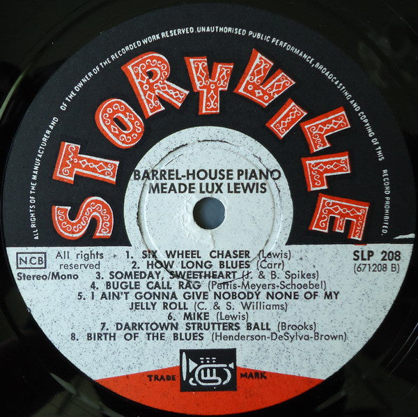 Meade "Lux" Lewis : Barrel-House Piano (LP, RE)