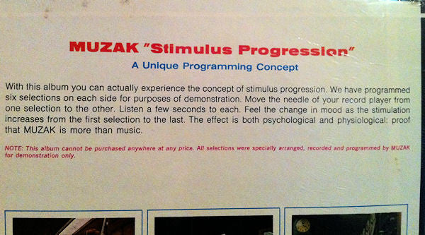 Unknown Artist : Stimulus Progression Number One (LP, Album, Promo)