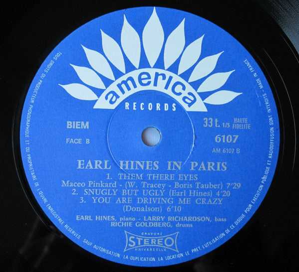 Earl Hines : In Paris (LP)