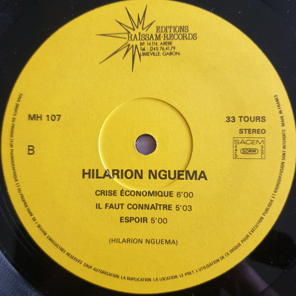 Hilarion Nguema : Crise Économique (LP, Album)