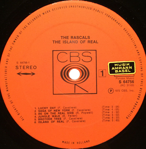 The Rascals : The Island Of Real (LP, Album)