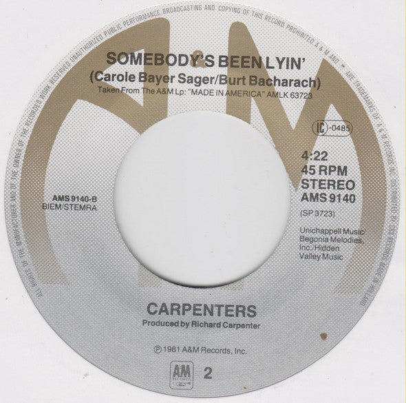Carpenters : Those Good Old Dreams (7", Single)