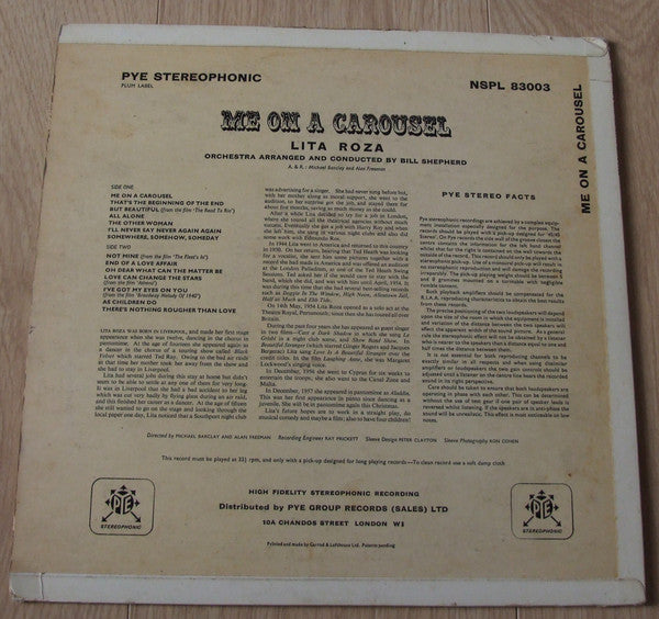 Lita Roza : Me On A Carousel (LP)