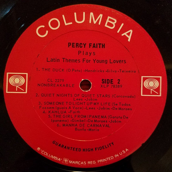 Percy Faith : Percy Faith Plays Latin Themes For Young Lovers (LP, Album, Mono)