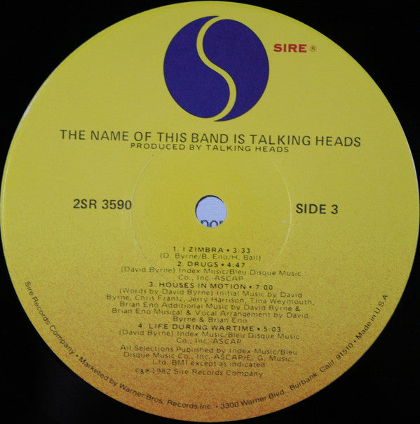 Talking Heads : The Name Of This Band Is Talking Heads (2xLP, Album, Jac)
