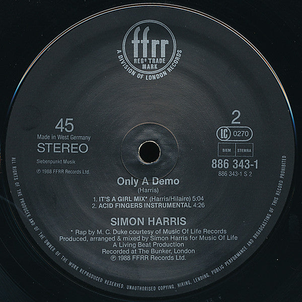 Simon Harris : Here Comes That Sound (12")