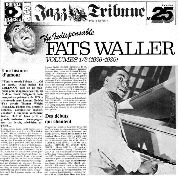 Fats Waller : The Indispensable Fats Waller - Volumes 1/2 (1926-1935) (2xLP, Comp, Gat)