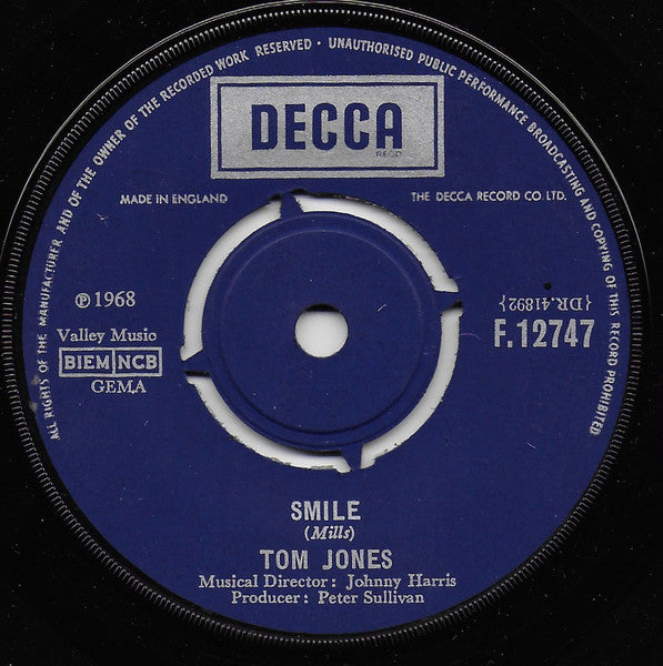 Tom Jones : Delilah (7", Single)