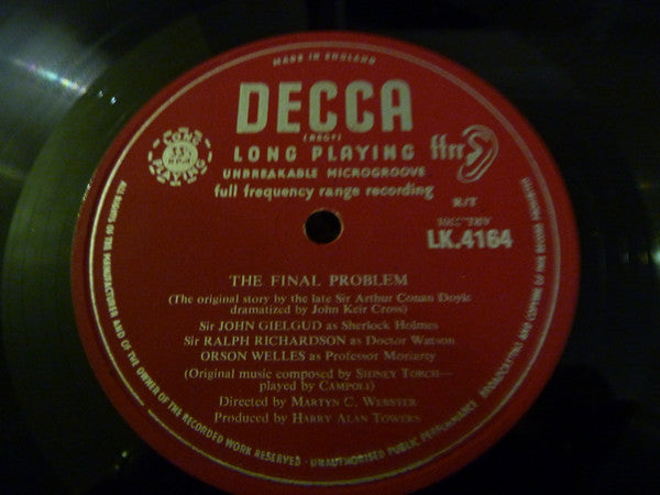 John Gielgud, Ralph Richardson (2), Orson Welles : Doctor Watson Meets Sherlock Holmes And The Final Problem (LP, Album, Mono)
