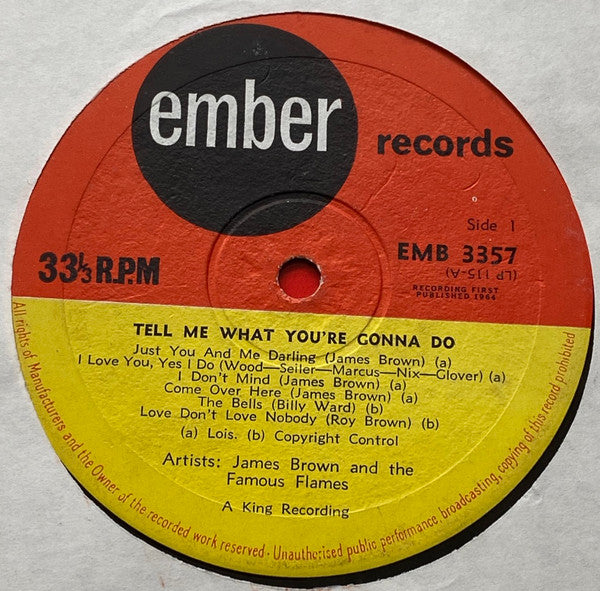 James Brown & The Famous Flames : Tell Me What You're Gonna Do (LP)