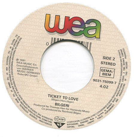 Bilgeri : Keep Your Love Alive (7", Single)