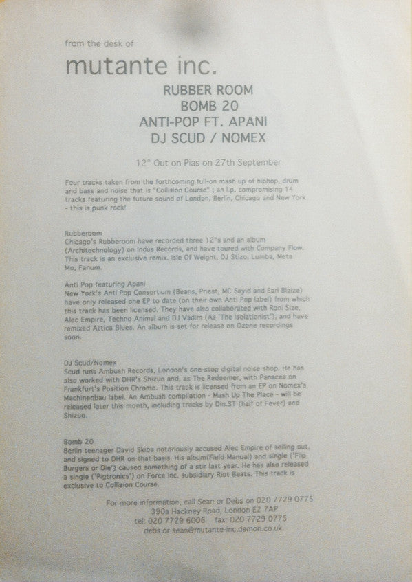 Various : Collision Course (12", Smplr)