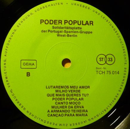 Various : Poder Popular - Solidaritätsplatte Der Portugal-Spanien-Gruppe West-Berlin (LP, Comp)