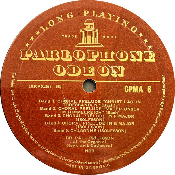 Páll Ísólfsson : At The Organ Of The Reykjavik Cathedral, Iceland Vol. 2 (LP, Album)