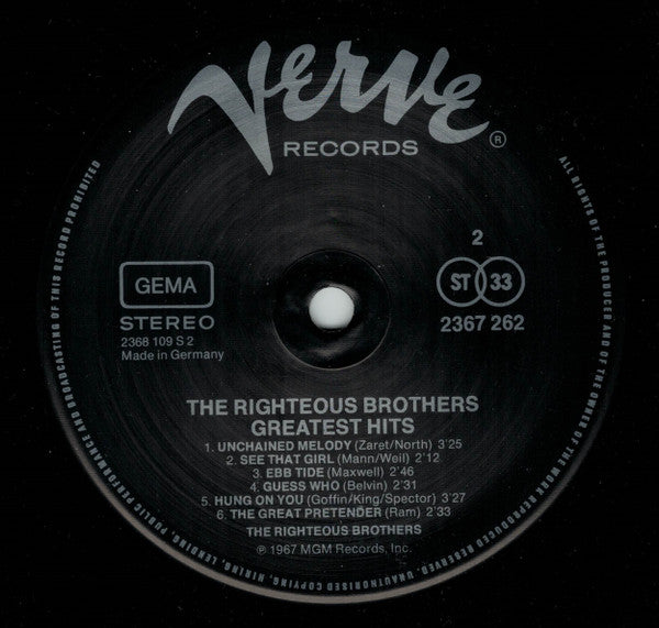The Righteous Brothers : Greatest Hits (LP, Comp)