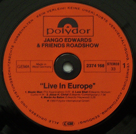 Jango Edwards & Friends Roadshow : Live In Europe (LP, Album, Gat)