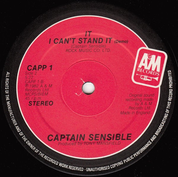 Captain Sensible : Happy Talk (12", Single)