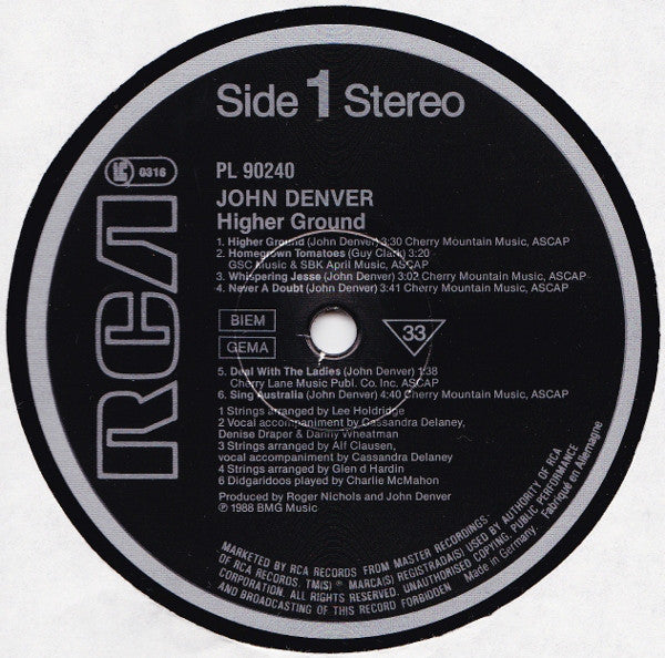 John Denver : Higher Ground (LP, Album)
