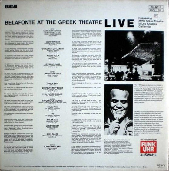 Harry Belafonte : Belafonte At The Greek Theatre (2xLP, Album, RE)