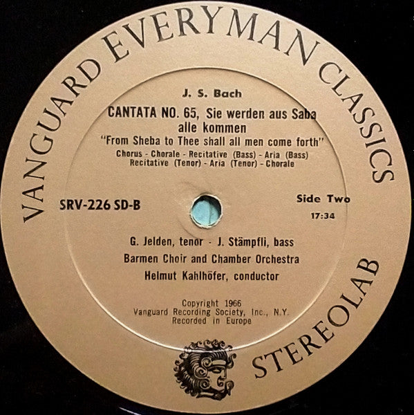 Johann Sebastian Bach - Helmut Kahlhöfer : Cantata No. 46 - Schauet Doch Und Sehet / Cantata No. 65 - Sie Werden Aus Saba Alle Kommen (LP, Album)
