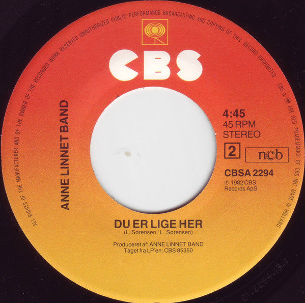 Anne Linnet Band : Cha Cha Cha (7")