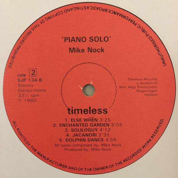 Mike Nock : Piano Solos (LP, Album)