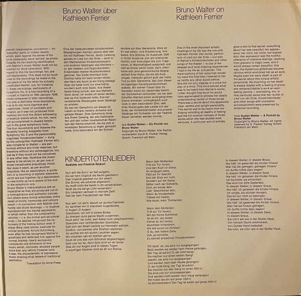 Gustav Mahler - Bruno Walter, Kathleen Ferrier, Wiener Philharmoniker : Bruno Walter Dirigiert Gustav Mahler - Sinfonie Nr.9 D-Dur . Sinfonie Nr.5 Cis-moll: Adagietto . Kindertotenlieder (2xLP, Comp)