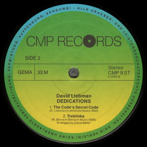 David Liebman : Dedications (LP, Album)