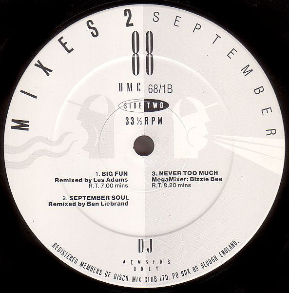 Various : September 88 - Mixes 1 (12", P/Mixed)