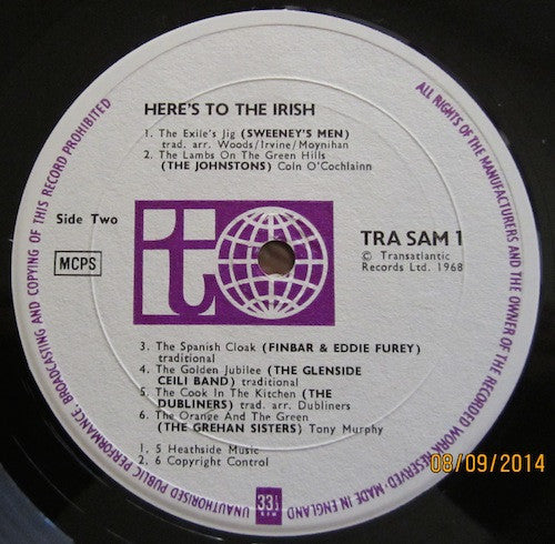 Various : Here's To The Irish (LP, Comp)