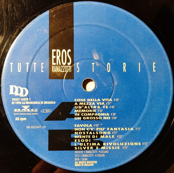 Eros Ramazzotti : Tutte Storie (LP, Album)