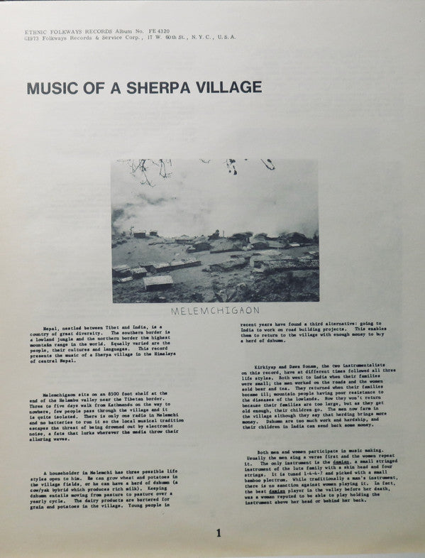 Various : Music Of A Sherpa Village (LP, Album)