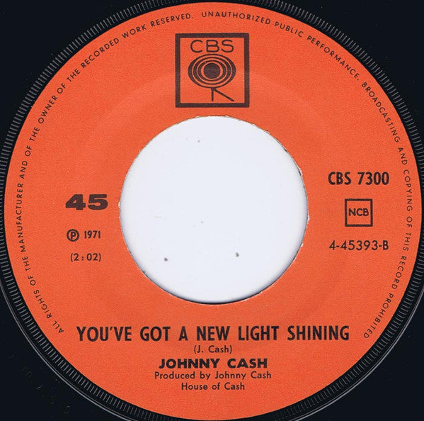 Johnny Cash : Singing In Viet Nam Talking Blues / You've Got A New Light Shining (7", Single, Lar)