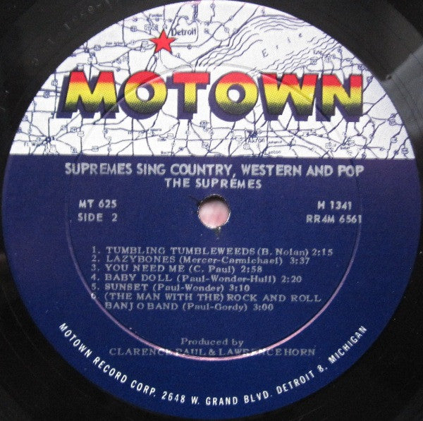 The Supremes : Sing Country Western & Pop (LP, Album, Mono, Roc)