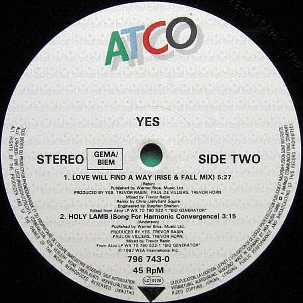 Yes : Love Will Find A Way (12")